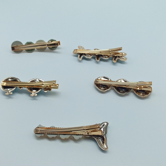 NEW | Lot Of Five | Enamel And Jeweled Nautical Hair Clips - Picture 3 of 10